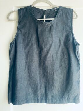 Quince 100% European Linen Tank in Black - Size Small